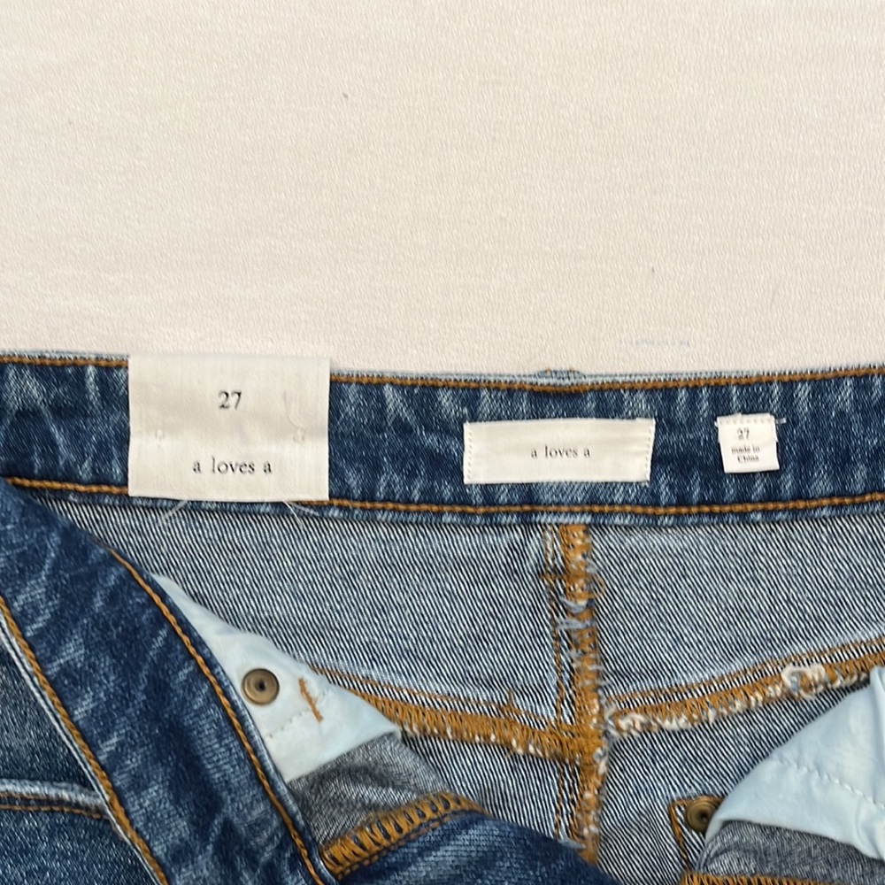 NWT a loves a Denim Cut Off Skirt - Picture 6 of 8